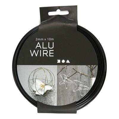 Creativ Company Https://www.cchobby.nl/alu-draad-rond-dikte-2-mm-zwart-10-m-1-rol