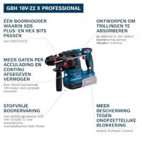 Bosch Blauw GBH 18V-22 X Professional Accu Boorhamer | Onechuck | Excl. accu&apos;s en lader - 0611924102 - thumbnail