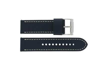 Horlogeband Fossil JR1480 Leder Blauw 24mm