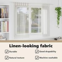 Voile Gordijn met gordijnen 2 pcs Crème 175 x 140 cm Polyester - thumbnail