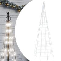 VidaXL Led-kerstboom aan vlaggenmast 550 leds koud wit 300 cm - thumbnail