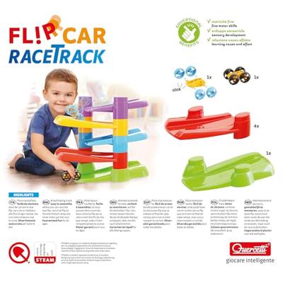 Quercetti racebaan met flip auto&apos;s, 7dlg.