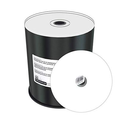 Professional Line CD-R 700Mb|80Min 52-voudige schrijfsnelheid, volledig bedrukbaar (inkjetprinter), Proselect wit, volledig gemetalliseerd, zilveren schrijfzijde, 100 cakebox