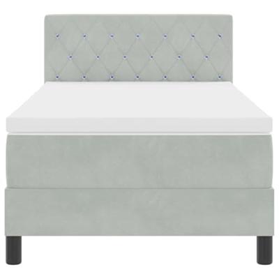 Boxspringbed met matras fluweel lichtgrijs Single