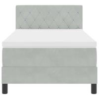 Boxspringbed met matras fluweel lichtgrijs Single - thumbnail