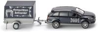 WIKING miniatuurauto Audi Q7 met aanhanger zink 1:87 zwart - thumbnail
