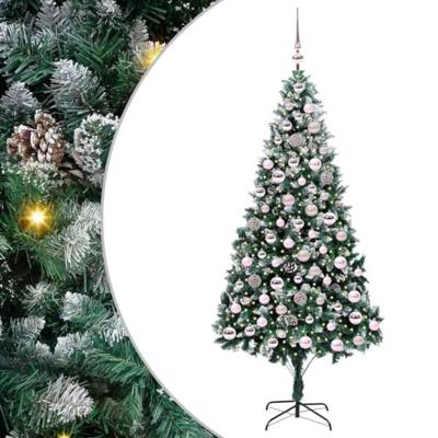 VidaXL Kunstkerstboom groen 210 cm pvc en staal en kunststof