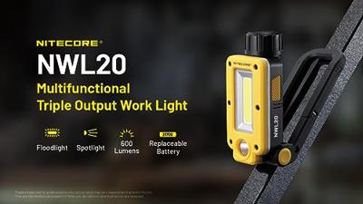 NiteCore NC-NWL20 NWL20 Werklamp LED werkt op een accu 600 lm