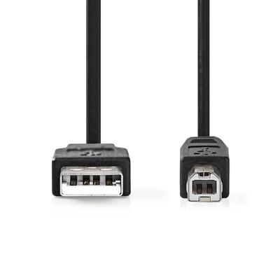 Nedis USB-Kabel | USB 3.2 Gen 1 | USB-A Male | USB-B Male | 5 Gbps | Vernikkeld | 2.00 m | Rond | PVC | Zwart | Doos - CCGB61100BK20 Nedis USB-Kabel | USB 3.2 Gen 1 | USB-A Male | USB-B Male | 5 Gbps | Vernikkeld | 2.00 m | Rond | PVC | Zwart | Doos - CCGB61100BK20