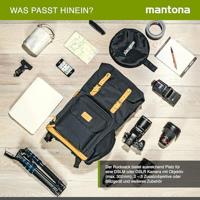 Mantona Luis Retro fotorugzak (met echt lederen applicaties, incl. regenhoes, flexibele indeling en laptopvak, geschikt voor 1x DSLR-camera, 3x lenzen en diverse fotoaccessoires) zwart - thumbnail