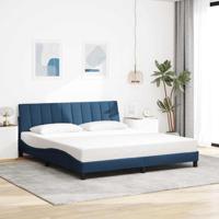 Bedframe zonder matras "Hanko" stof blauw 200x200 cm - thumbnail