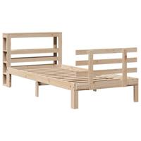 Bedframe met hoofdbord massief grenenhout 90x200 cm - thumbnail