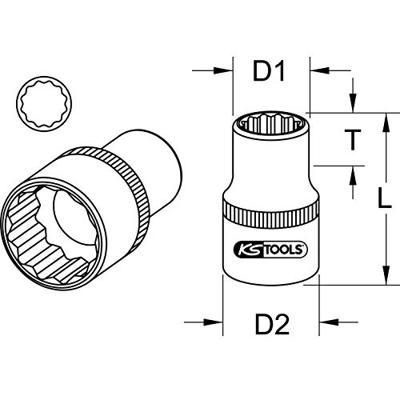 KS Tools 9171380 9171380 Verwisselbare kop