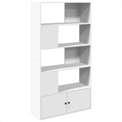 Boekenkast 100x36x189 cm bewerkt hout wit