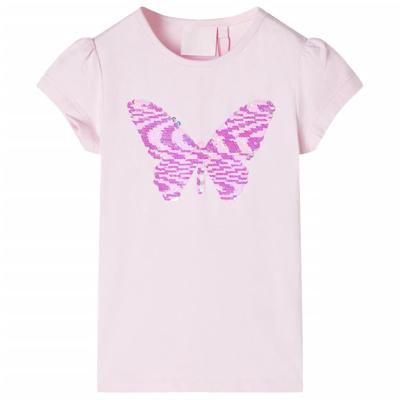 Kindershirt met kapmouwen 140 zachtroze Kindershirt met kapmouwen 140 zachtroze