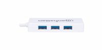 Manhattan 507608 USB Type C naar 3-Port Hub met Gigabit Ethernet-netwerkadapter USB 3.1 (G1) wit - thumbnail
