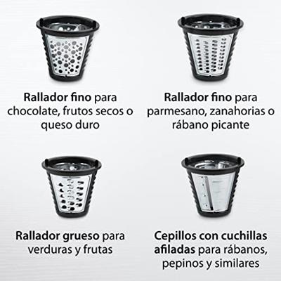 Elektrische rasp - ADE - KEUKENGEREEDSCHAP - 4 rasptypes - RVS/Kunststof - 29,2 x 21,3 x 25 cm