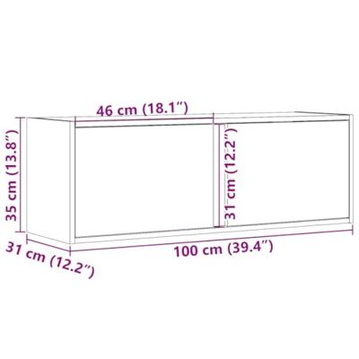 Tv-wandmeubel met LED-verlichting 100x31x35 cm sonoma eiken