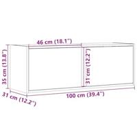 Tv-wandmeubel met LED-verlichting 100x31x35 cm wit - thumbnail