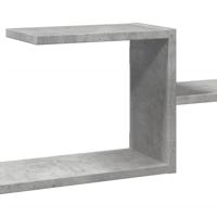 Wandschap 104x15x49 cm bewerkt hout betongrijs - thumbnail