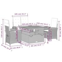 4-delige Tuinset met kussens poly rattan beige - thumbnail