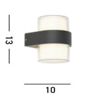 Searchlight Design muurlampFrosty Round antraciet - 25123-2BK - thumbnail