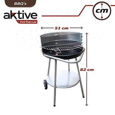 Kolenbarbecue met wielen Aktive Geëmailleerd metaal 51 x 82 x 51 cm Zwart Kolenbarbecue met wielen Aktive Geëmailleerd metaal 51 x 82 x 51 cm Zwart