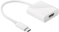 USB-C naar HDMI kabel - 3840*2160p @ 60Hz & 3D - USB-C adapterkabel - 0,2 meter - Wit - thumbnail
