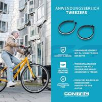 CONTEC broekklem "tweezers" ct trouser clip pair w. reflective stripes, black - thumbnail