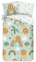 Good Morning Kinderdekbedovertrek "leeuwen" - Groen - (140x200/220 cm) - Katoen - thumbnail