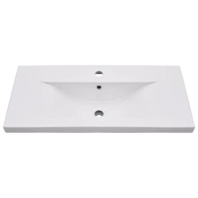 Inbouwwastafel 81x39,5x18,5 cm keramiek wit - thumbnail