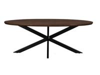 Livingfurn Ovale Eettafel 'Lifestyle' Mangohout, 210 x 110cm, kleur Donkerbruin - thumbnail