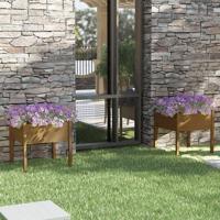 VidaXL Plantenbakken 2 st 70x70x70 cm massief grenenhout honingbruin - thumbnail