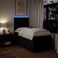 Boxspring met matras stof zwart 200x200 cm - thumbnail