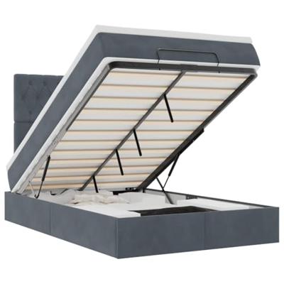 Ottoman bed met matrassen 120x200cm fluweel donkergrijs