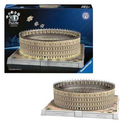 Ravensburger 3d puzzel iconics colosseum rome - met licht - 291st. Ravensburger 3d puzzel iconics colosseum rome - met licht - 291st.
