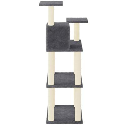 VidaXL Kattenkrabpaal met sisal krabpalen 118,5 cm donkergrijs VidaXL Kattenkrabpaal met sisal krabpalen 118,5 cm donkergrijs