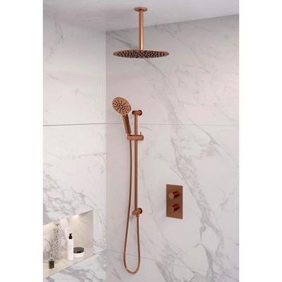 Brauer Copper Edition Thermostatische Regendoucheset Inbouw - Hoofddouche 30 cm - 3 Weg - Handdouche 3 Standen - Doucheslang - Geintegreerde Glijstang