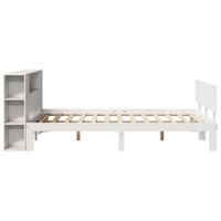 Bed met boekenkast zonder matras grenenhout wit 120x200 cm - thumbnail