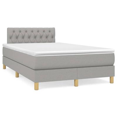 Boxspring met matras stof lichtgrijs 140x190 cm - thumbnail