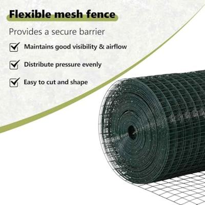 VidaXL Afrasteringspaal groen 25 x 0,5 m (12 x 12 mm gaas) staal