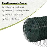 VidaXL Afrasteringspaal groen 25 x 0,5 m (12 x 12 mm gaas) staal - thumbnail