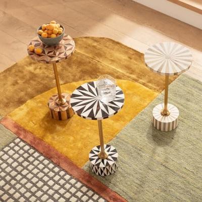 Kare Bijzettafel Domero Geo Brown Ø40cm Kare Bijzettafel Domero Geo Brown Ø40cm