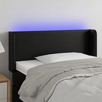 Hoofdbord LED 103x16x78/88 cm kunstleer zwart - thumbnail