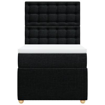 Boxspring met matras stof zwart 90x190 cm
