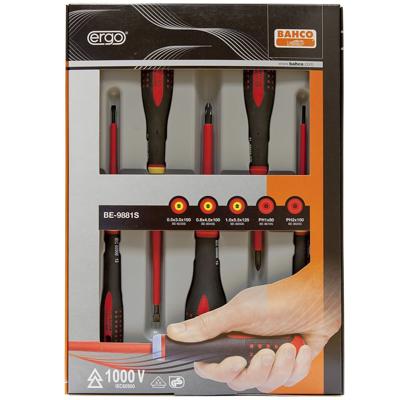 Bahco schroevendraaierset ergo 1000v 5-delig Bahco schroevendraaierset ergo 1000v 5-delig