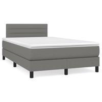Boxspring met matras stof donkergrijs 120x190 cm - thumbnail
