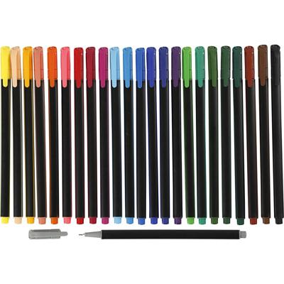 Colortime fineliners, lijndikte 0,6-0,7 mm, diverse kleuren, 24 stuk/ 1 doos Colortime fineliners, lijndikte 0,6-0,7 mm, diverse kleuren, 24 stuk/ 1 doos