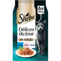 Sheba Kattenvoer Delices du Jour Vis Selectie in gelei Natvoer 6 x 50 g bij Jumbo - thumbnail