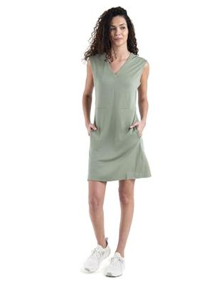 Icebreaker 200 Granary Sleeveless V Neck Jurk Dames Lichen L